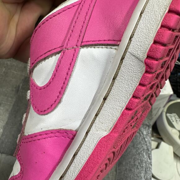 New Nike Dunk Low TD Size 10c Toddler Baby Fuchsia White FB9107-102 - Picture 14 of 16